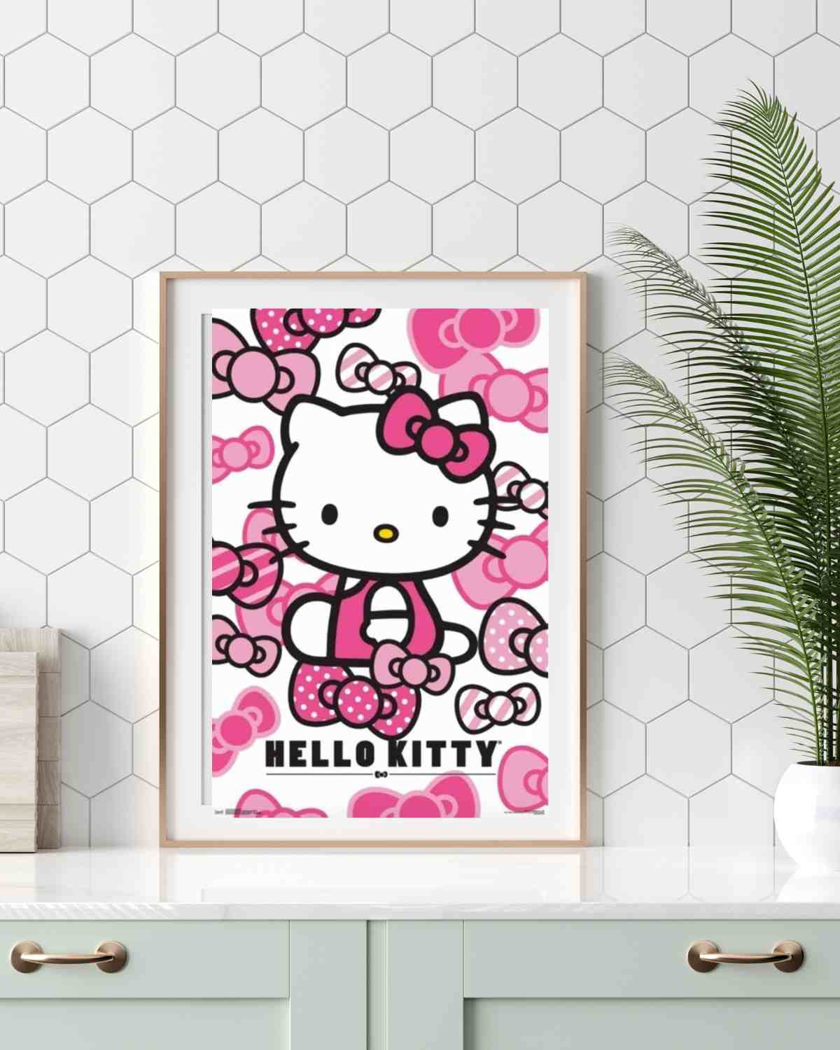 Hello Kitty poster in a frame on a dresser reminding me to Do the thing now! Featured image for A Power Lesson on Life and LossL Do the thing now!